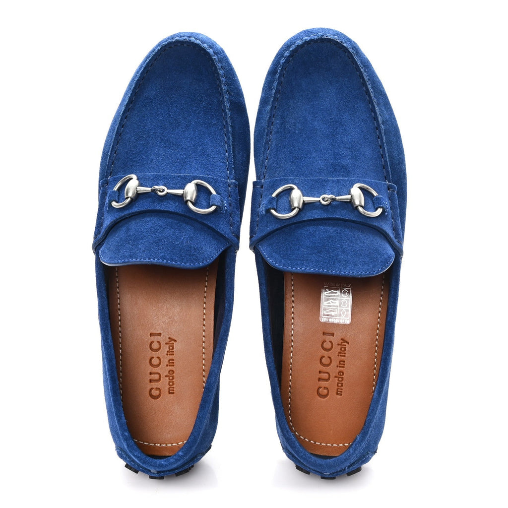Gucci Suede Men's Horsebit Driver Loafers 7.5 Royale