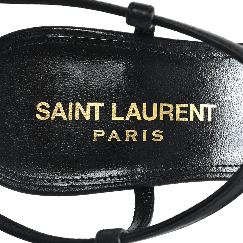 Saint Laurent Calfskin Women's Egado Date 110 Sandals 35 Black