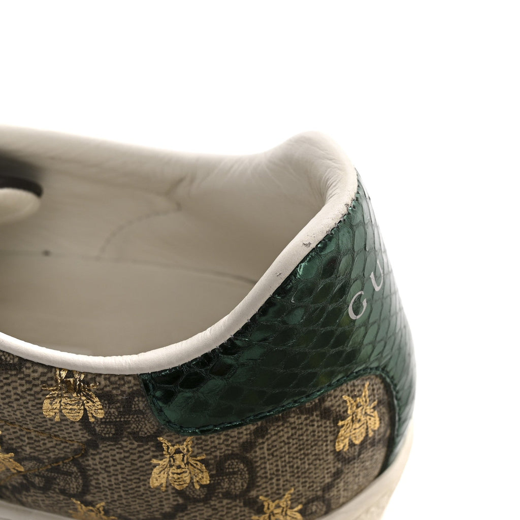 Gucci GG Supreme Canvas Women's Bees Ayers Web Ace Sneakers 37.5 Beige
