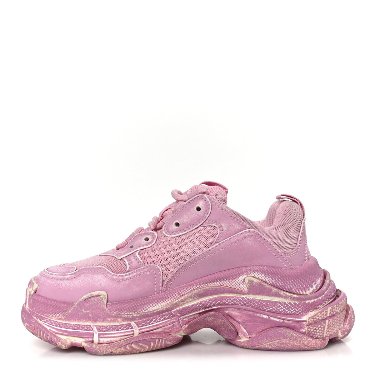 Balenciaga Fabric Mesh Women's Triple S Sneakers 36 Pink