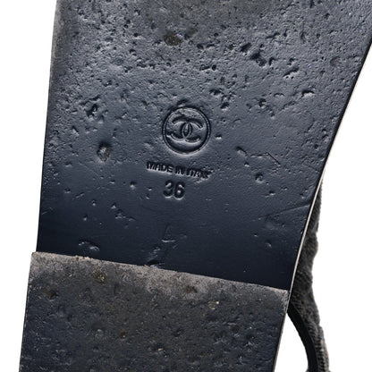 Chanel Velvet Women's Velcro Dad Sandals 36 Grey