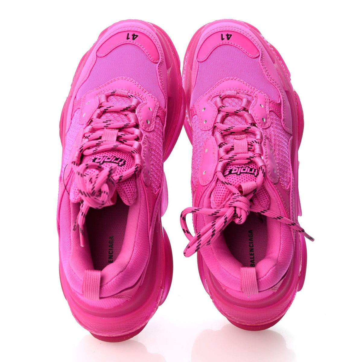 Balenciaga Fabric Mesh Women's Triple S Sneakers 41 Pink