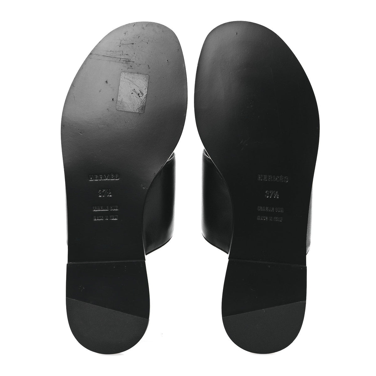 Hermès Nappa Women's Caia Slide Sandals 37.5 Black