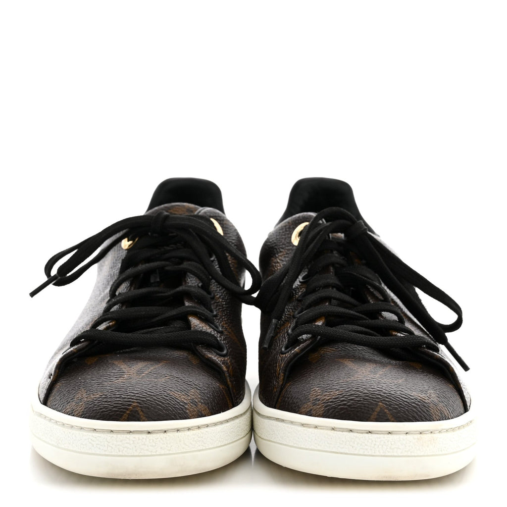Louis Vuitton Patent Monogram Women's Frontrow Sneakers 37 Black