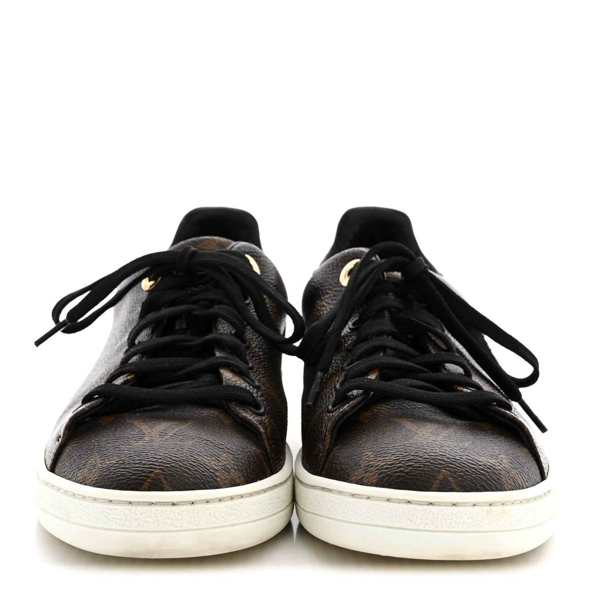 Louis Vuitton Patent Monogram Women's Frontrow Sneakers 37 Black