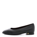 Chanel Lambskin Women's Cap Toe CC Ballerina Flats 36.5 Black