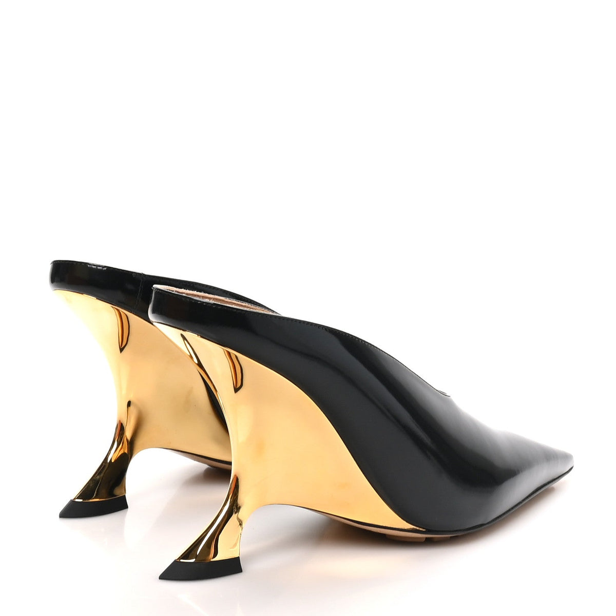 Bottega Veneta Latex Women's Rocket Mule Pumps 37 Black