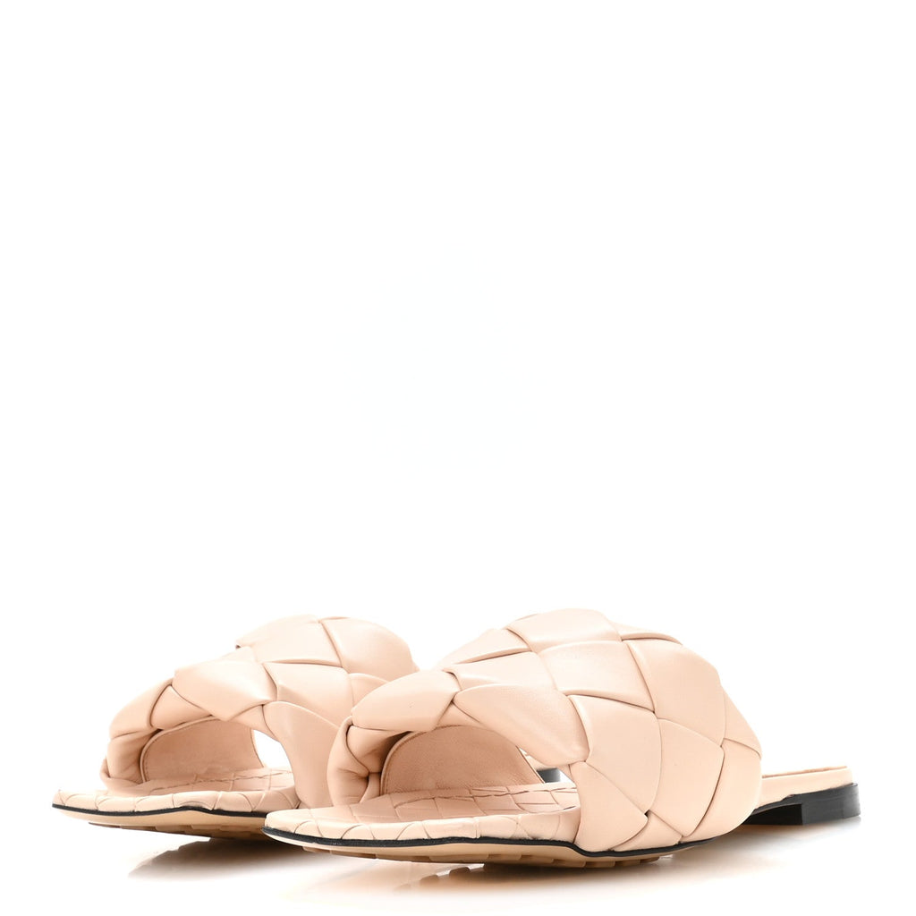 Bottega Veneta Nappa Maxi Intrecciato Women's Lido Flat Sandals 38.5 Bandage