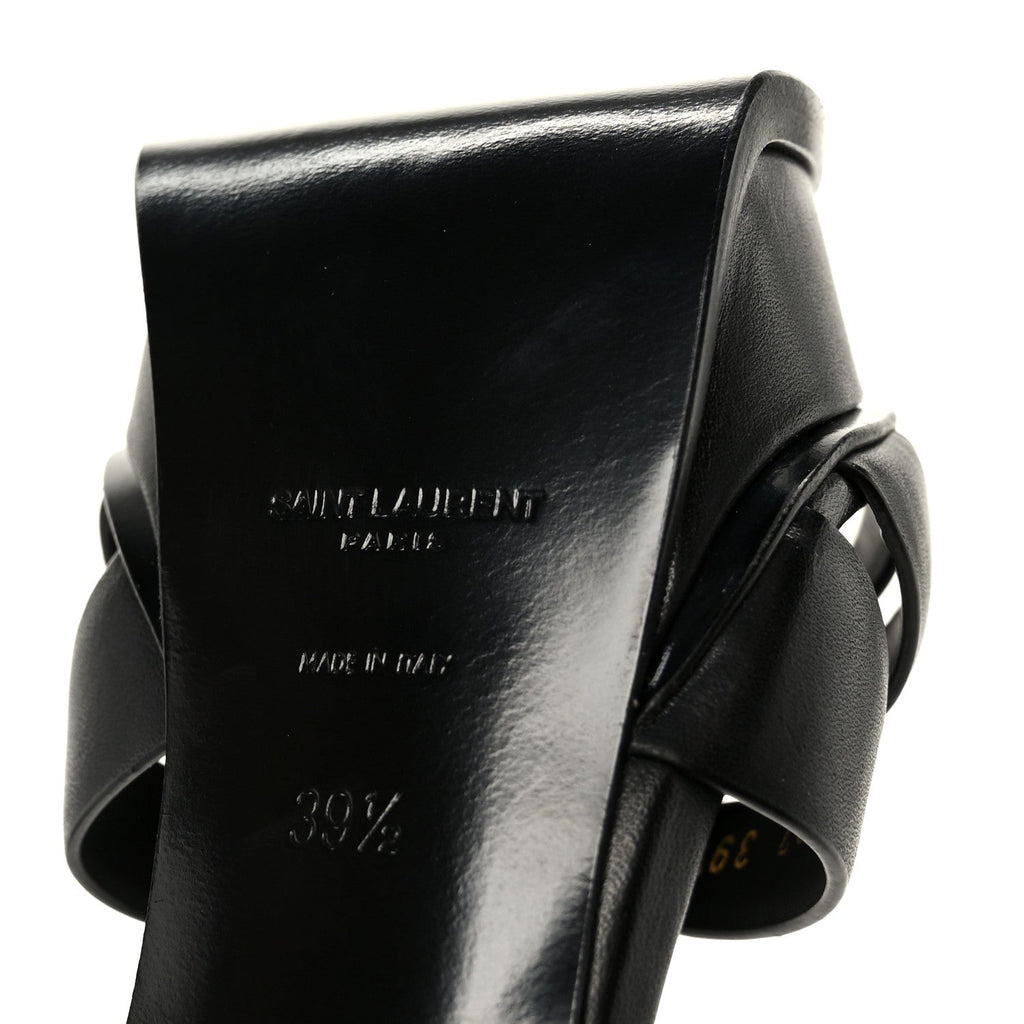 Saint Laurent Calfskin Women's Tribute 105 Sandals 39.5 Black
