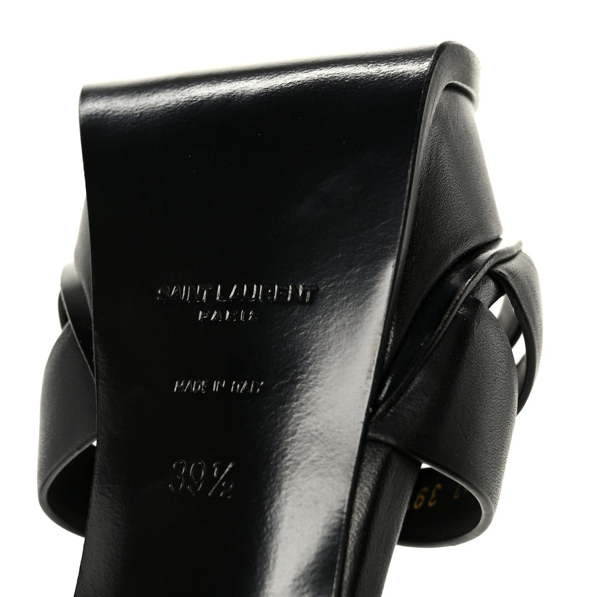 Saint Laurent Calfskin Women's Tribute 105 Sandals 39.5 Black