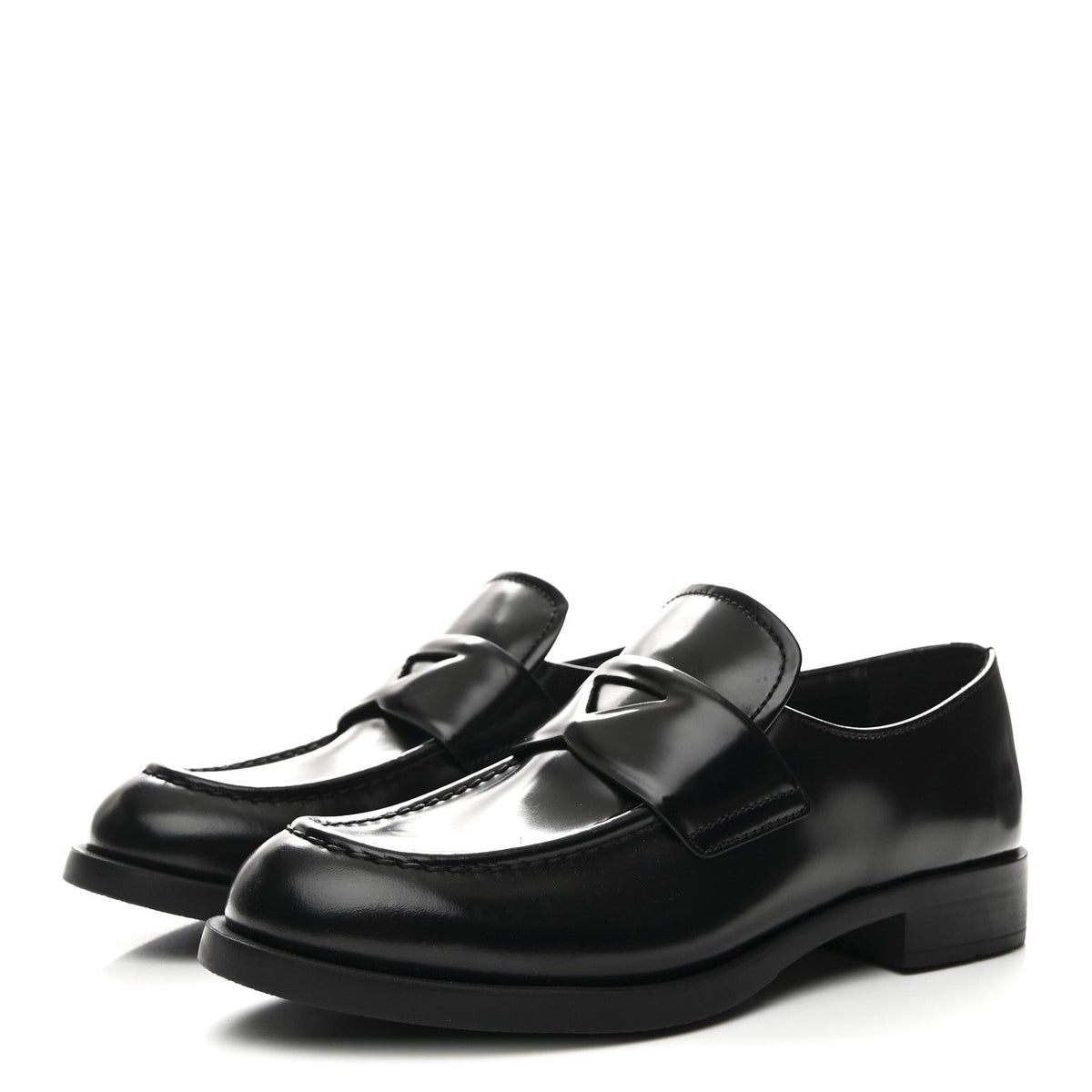Prada Spazzolato Women's Loafers 37.5 Black
