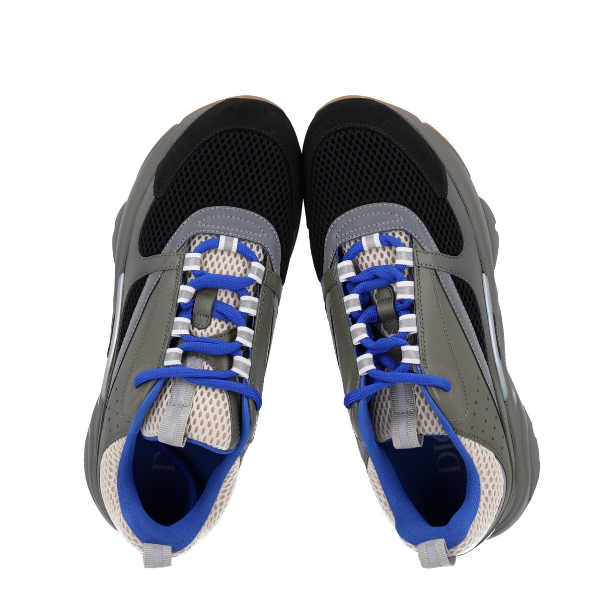 Christian Dior Calfskin Mesh Men's B22 Sneakers 41 Olive Green