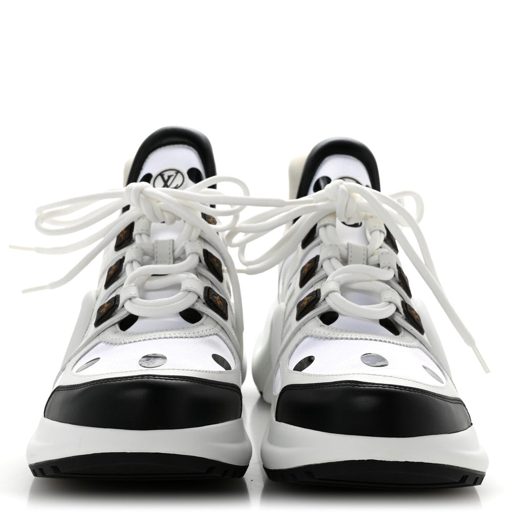 Louis Vuitton Calfskin Satin Women's LV Archlight Sneakers 39.5 White