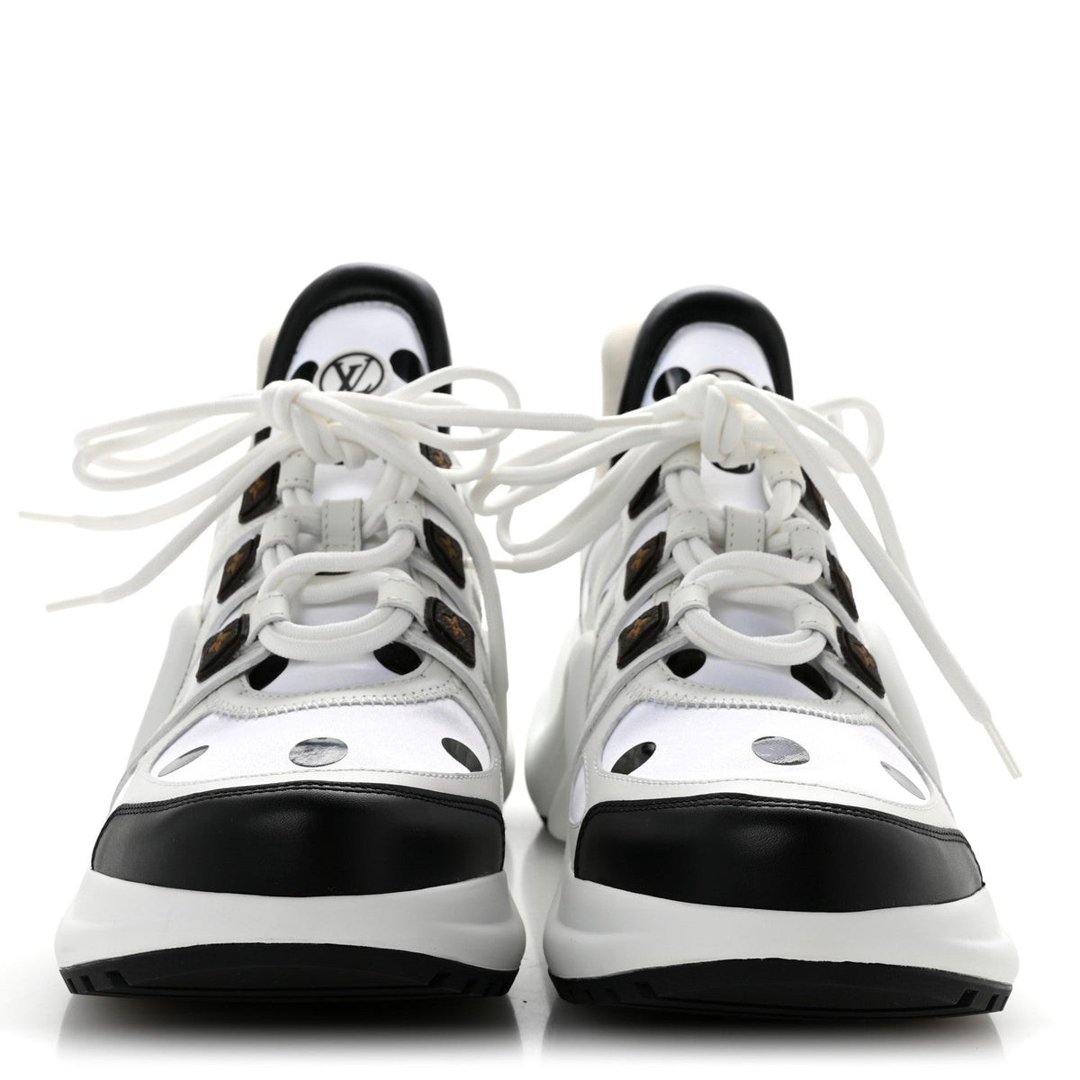 Louis Vuitton Calfskin Satin Women's LV Archlight Sneakers 39.5 White