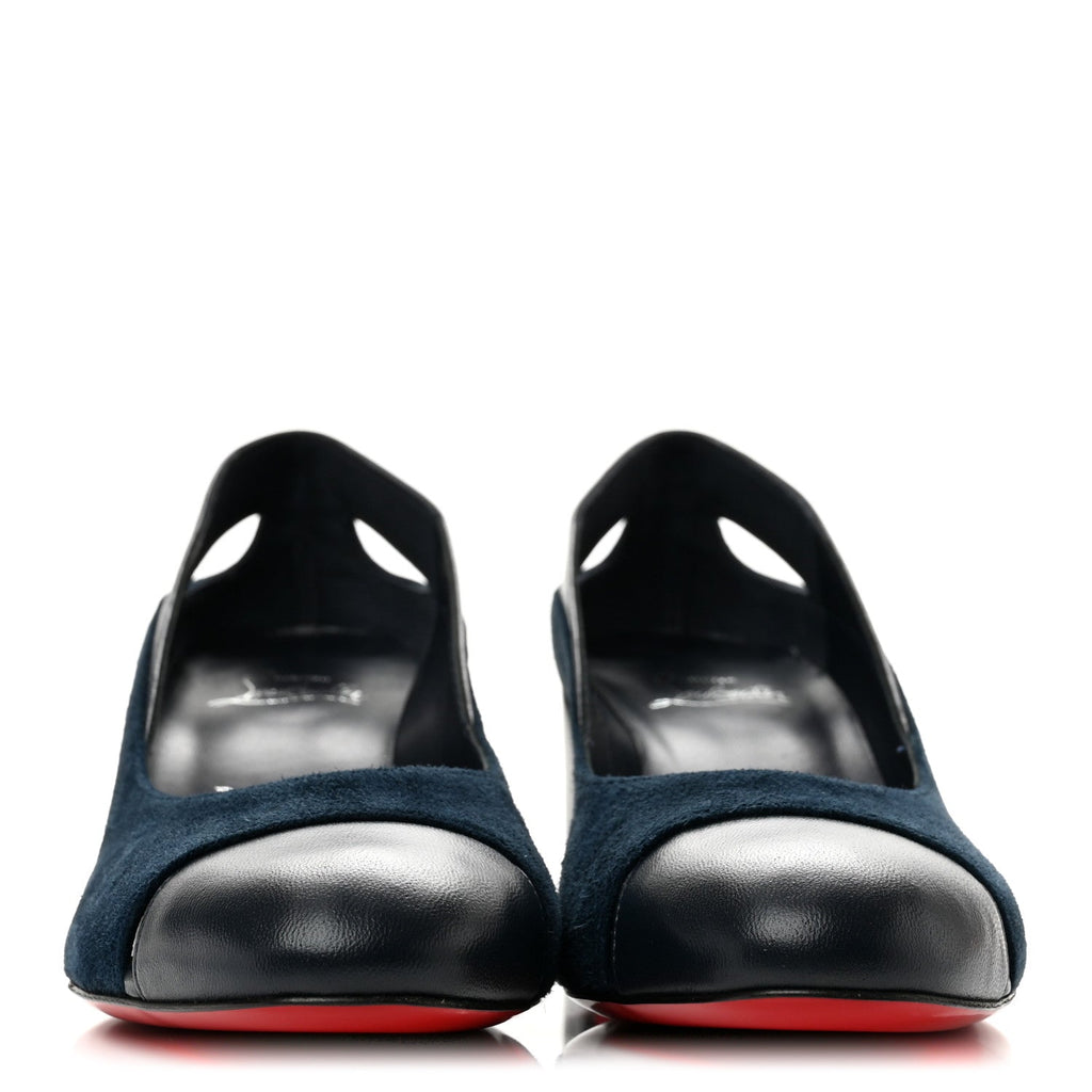 Christian Louboutin Suede Nappa Women's Miss Duvette 55mm Pumps 36.5 Marine