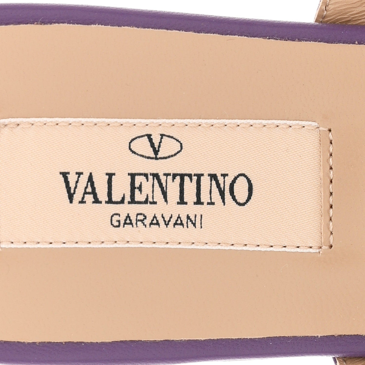 Valentino Garavani Nappa Women's Rockstud Caged Flat Slide Sandals 36 Indian Violet
