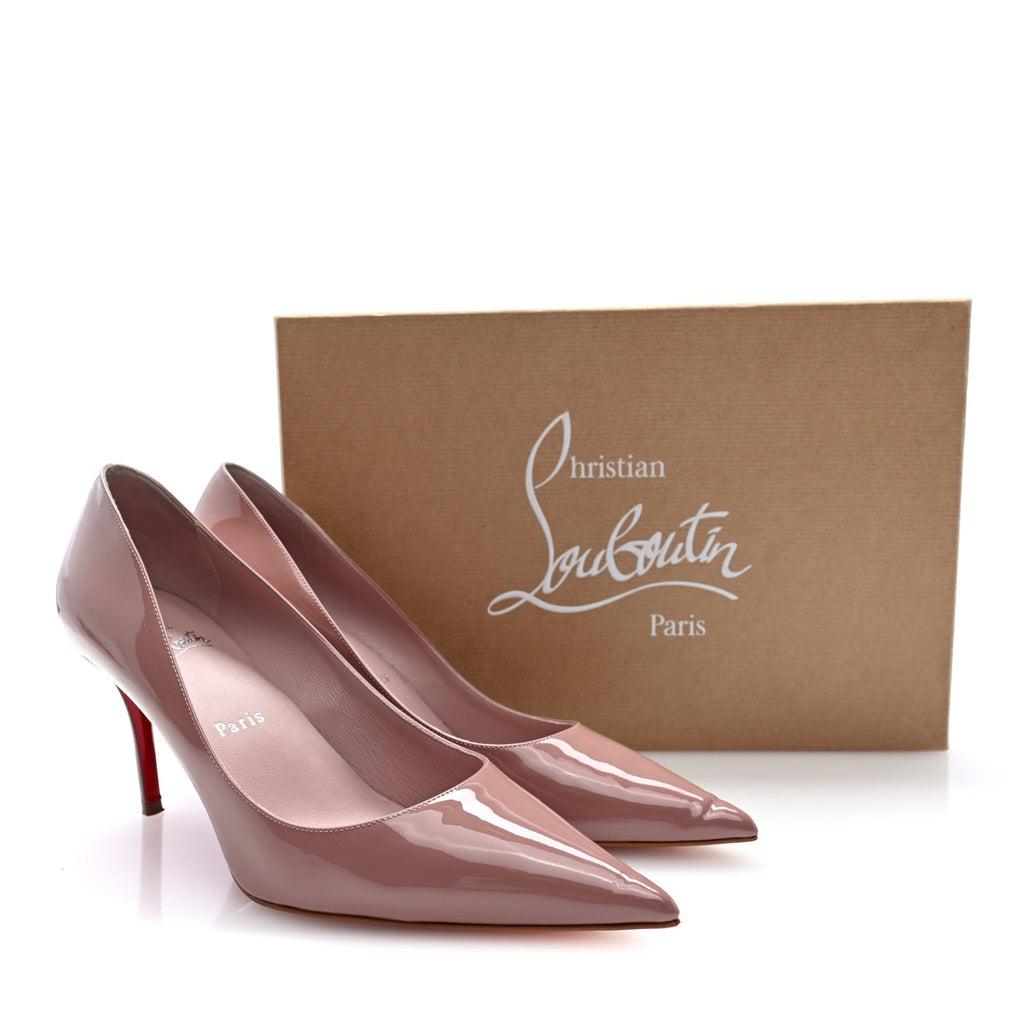 Christian Louboutin Patent Women's Miss Z 80 Pumps 38.5 Vintage Rose