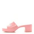 Gucci Rubber Women's Platform Logo Slide Sandals 38 Wild Rose
