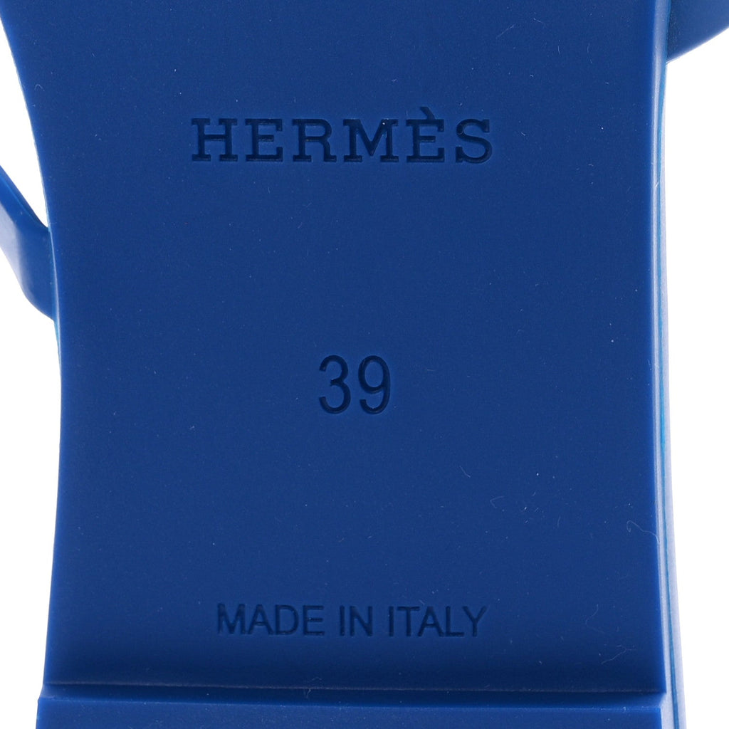 Hermes Rubber Women's Chaine d'Ancre Rivage Sandals 39 Bleu Smalt