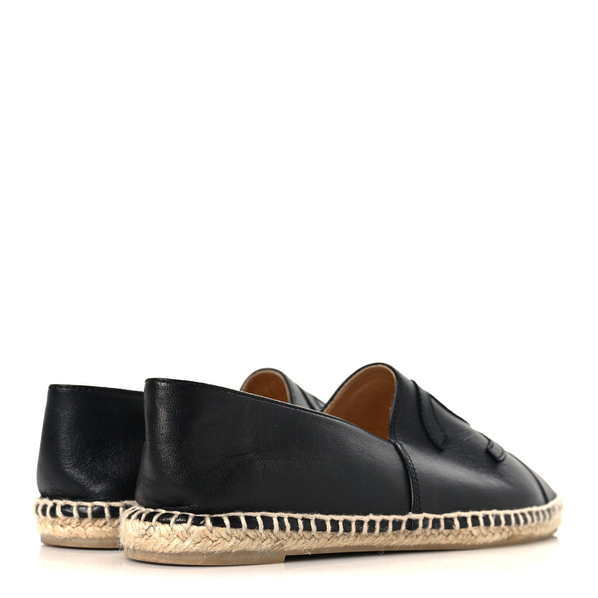Chanel Lambskin Women's CC Espadrilles 38 Black