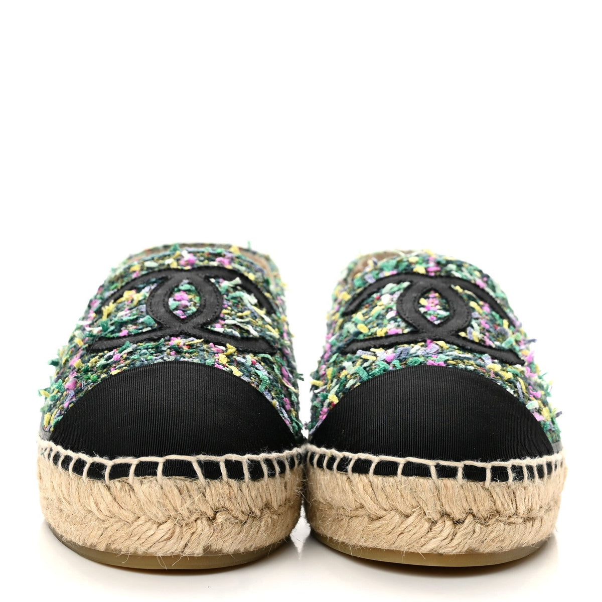 Chanel Tweed Grosgrain CC Women's Shoes