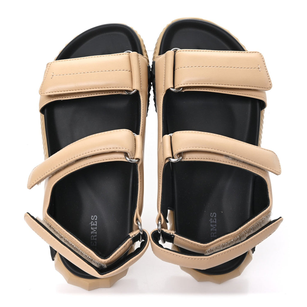 Hermes Lambskin Women's Junior Sandals 38 Beige Albinos