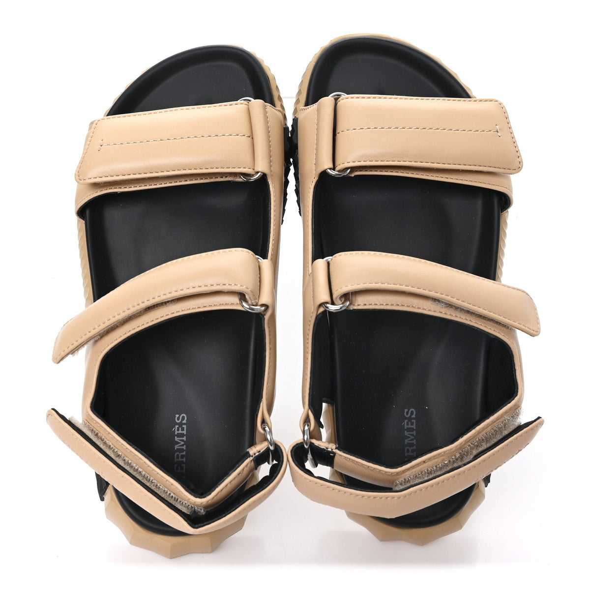Hermes Lambskin Women's Junior Sandals 38 Beige Albinos