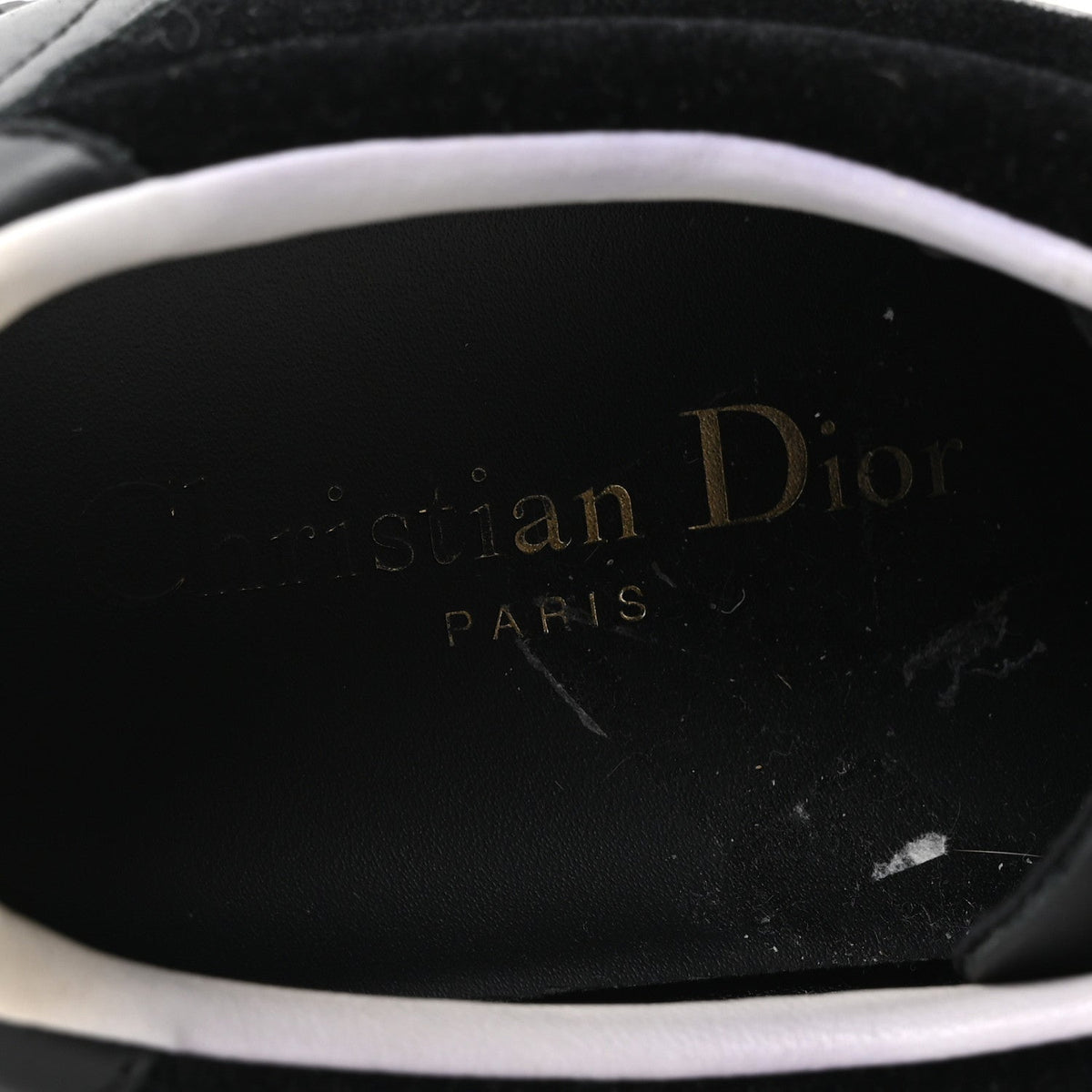 Christian Dior Velvet Calfskin Women's Diorun Sneakers 37.5 Black Off White