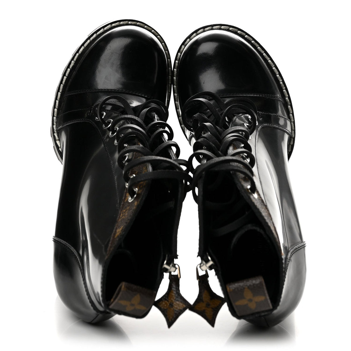 Louis Vuitton Glazed Calfskin Women's Star Trail Boots 40 Black