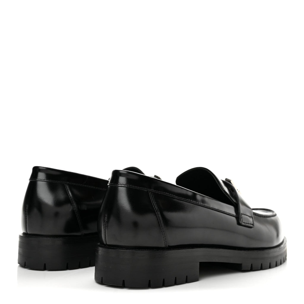Hermès Glazed Calfskin Faubourg Women's Loafers Black