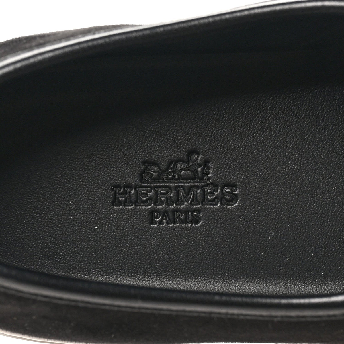 Hermes Suede Goatskin Nappa Women's Jour Loafers 38 Black