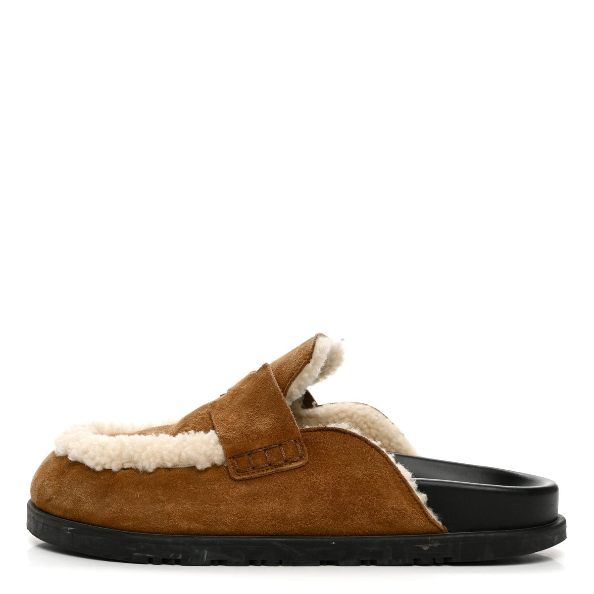Hermes Suede Goatskin Shearling Go Women's Mules