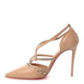 Christian Louboutin Nappa Studded Women's Tatooshka 100 Pumps 38.5 Blush