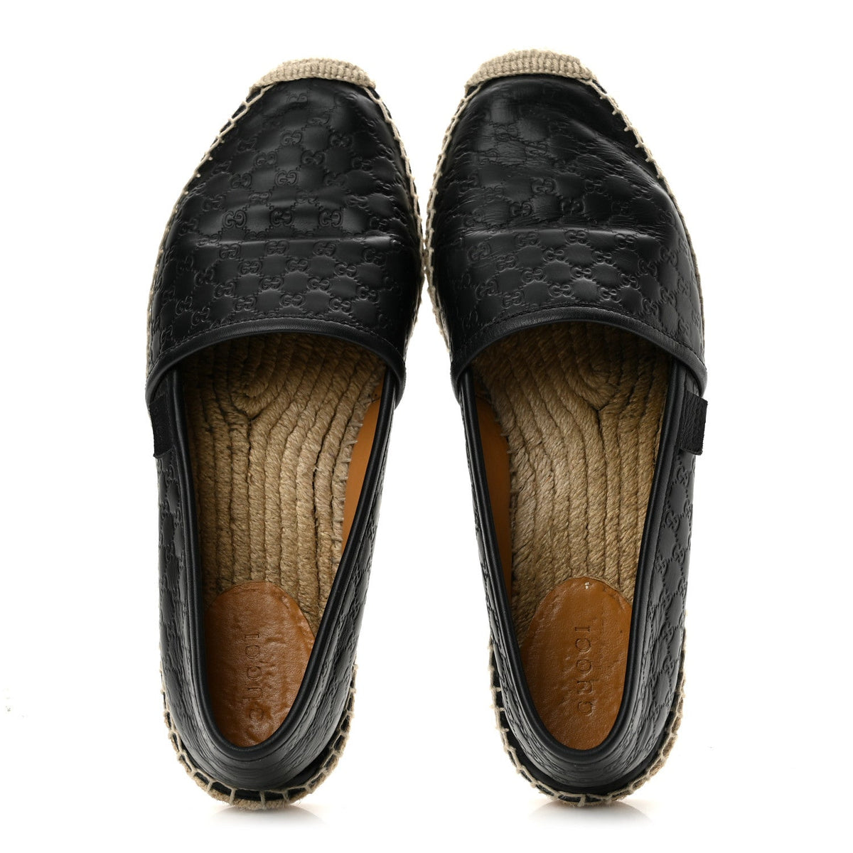Gucci Microguccissima Calfskin Women's Signature Espadrilles 38 Black