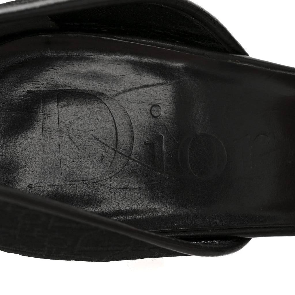 Christian Dior Canvas Monogram Women's Sandals 37.5 Black