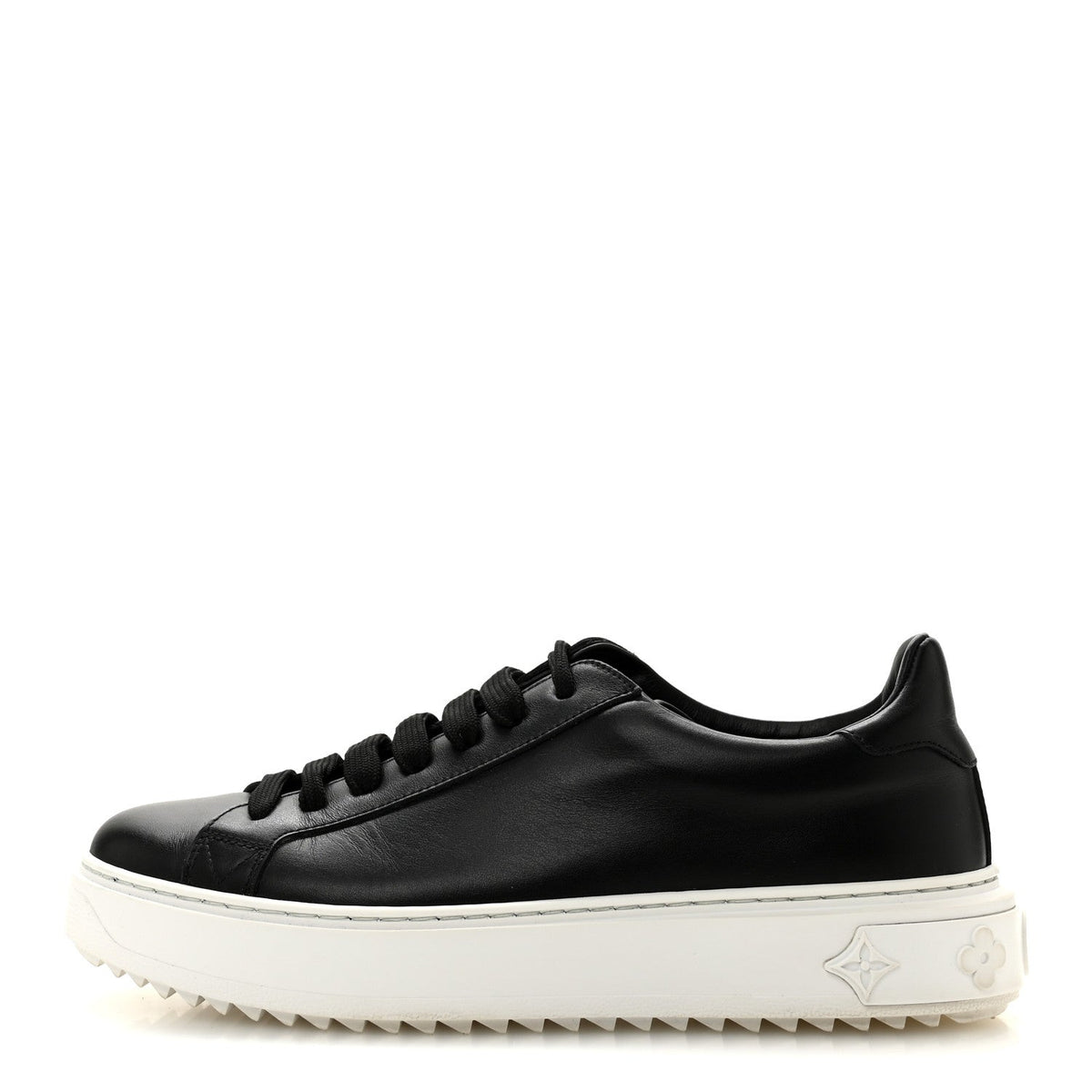 Louis Vuitton Calfskin Women's Time Out Sneakers 38.5 Black