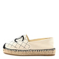 Chanel Fabric Women's Biarritz CC Espadrilles 36 Beige Black