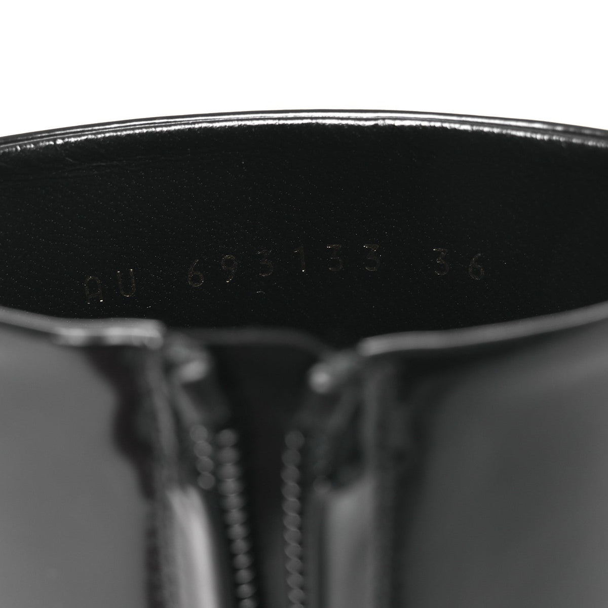 Saint Laurent Glazed Calfskin Women's Opyum Ankle Boots 36 Black