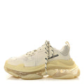 Balenciaga Fabric Mesh Clear Sole Triple S Women's Sneakers White
