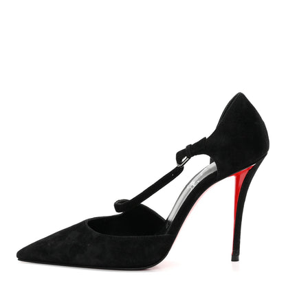 Christian Louboutin Suede Women's Miss Ziggyta 100 Pumps 36.5 Black
