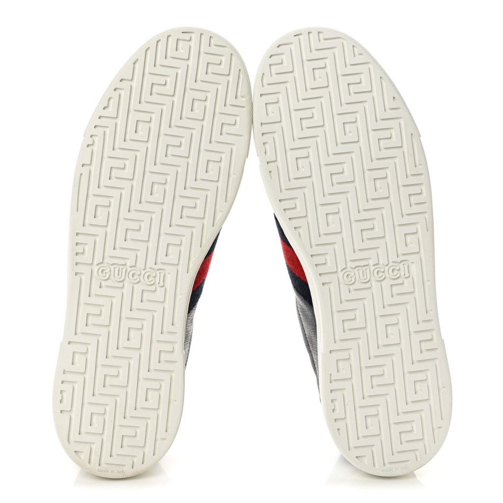 Gucci Monogram Canvas Men's Web New Ace Sneakers 8 Dark Blue