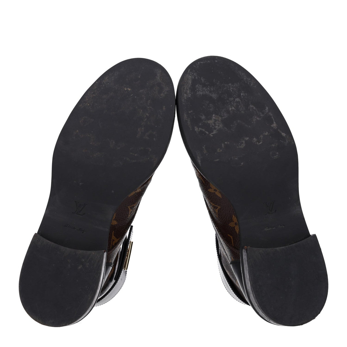 Louis Vuitton Calfskin Monogram Women's Wonderland Ranger Boots 38 Black