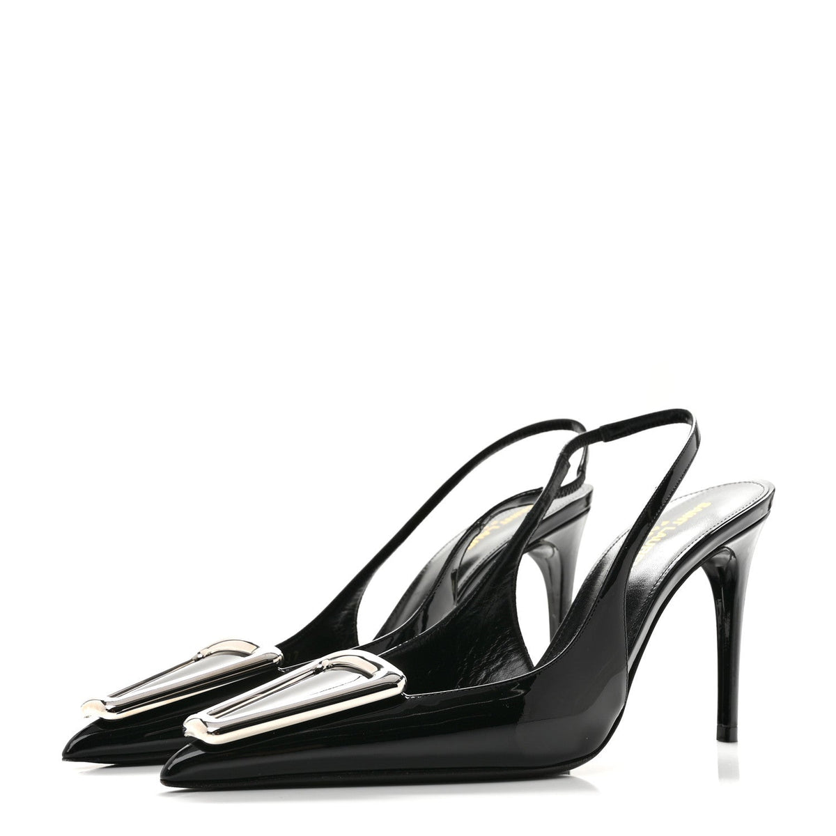 Saint Laurent Patent Women's Grupy Avenue 95 Slingback Pumps 37 Black