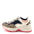 Gucci GG Supreme Monogram Women's Rhyton Sneakers 35.5 London Blue Beige Pale Pink