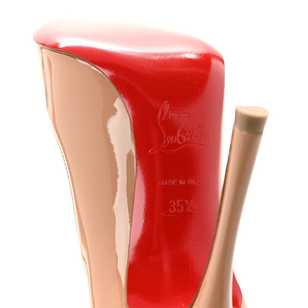 Christian Louboutin Patent Women's Yootish 100 Pumps 35.5 Nude