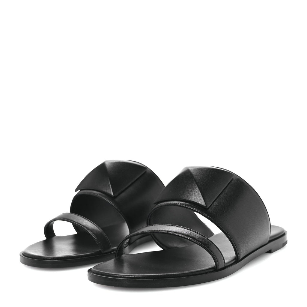 Hermès Nappa Women's Caia Slide Sandals 37.5 Black