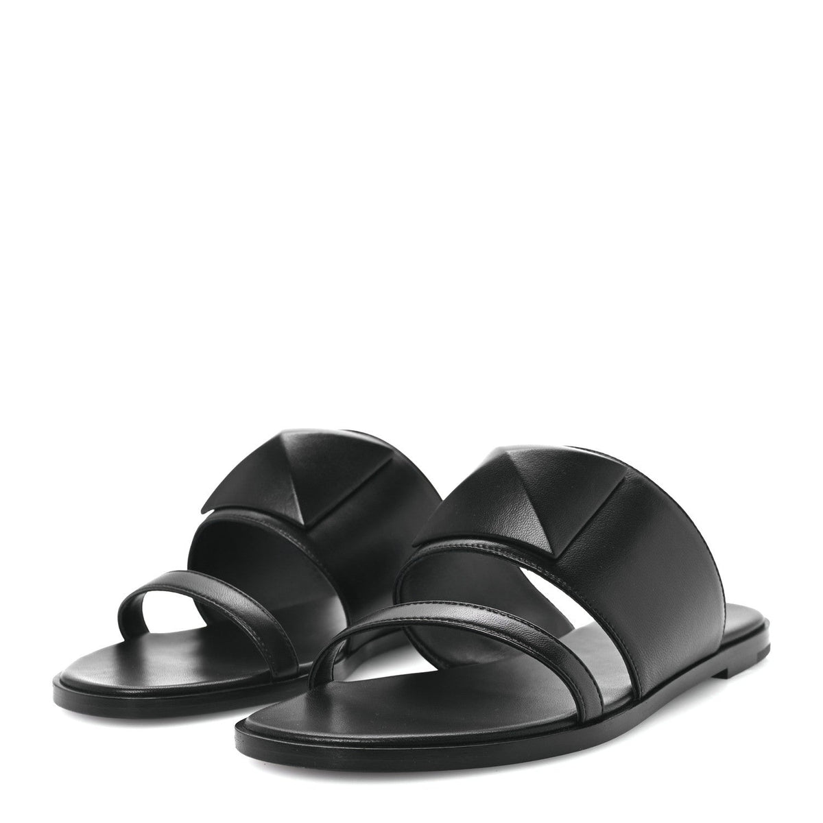 Hermès Nappa Women's Caia Slide Sandals 37.5 Black