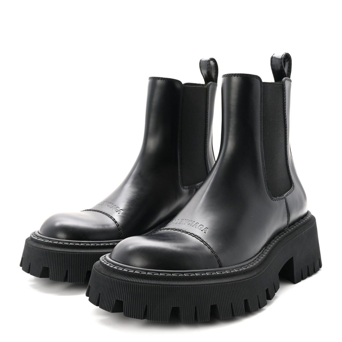 Balenciaga Smooth Calfskin Women's Tractor 20mm Chelsea Boots 35 Black