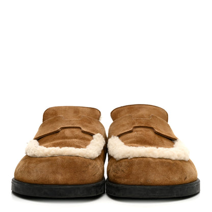 Hermes Suede Goatskin Shearling Go Women's Mules