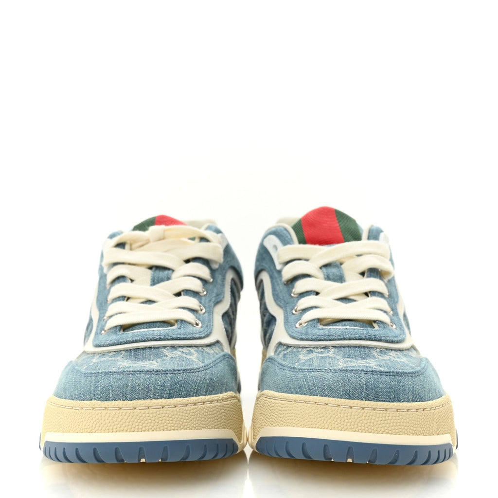 Gucci Denim Women's Re-Web Sneakers 40 Light Blue